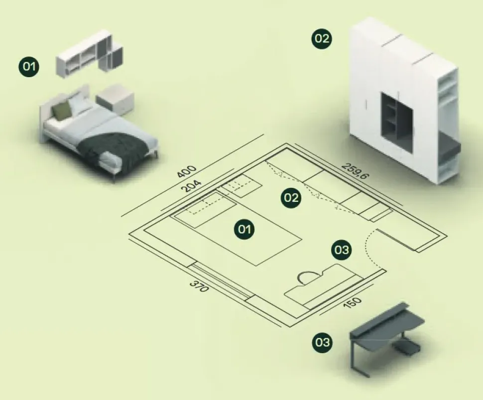 Cameretta Cameretta letto a terra 06 Mistral letti a terra in Offerta Outlet