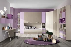Cameretta Cameretta mod.gloria con cabina-angolare Gruppo silwood in laminato opaco a prezzo scontato