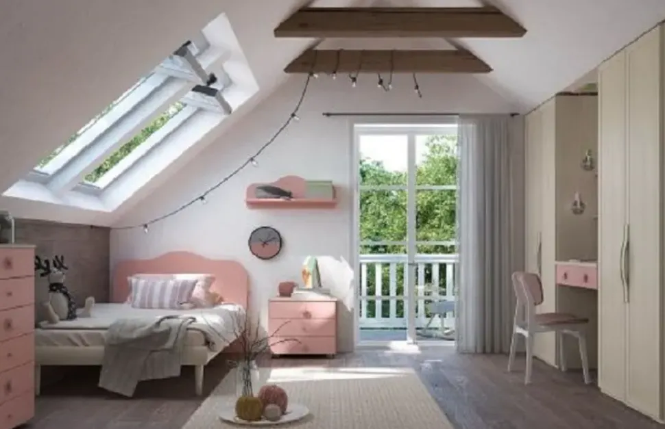 CAMERETTA Cameretta mod.rosy con letto ad 1 piazza e 1/2 Corazzin a PREZZI OUTLET