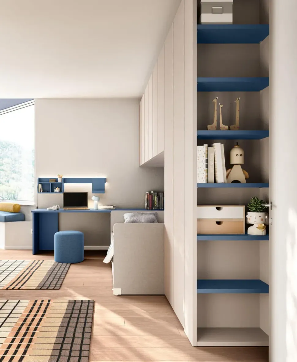 Cameretta Cameretta ponte 31 Mistral con letto a ponte a prezzo Outlet