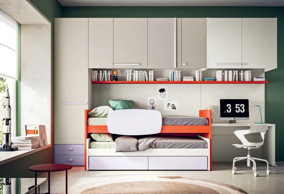 Cameretta Cameretta ponte di Clever in laminato opaco in Offerta Outlet