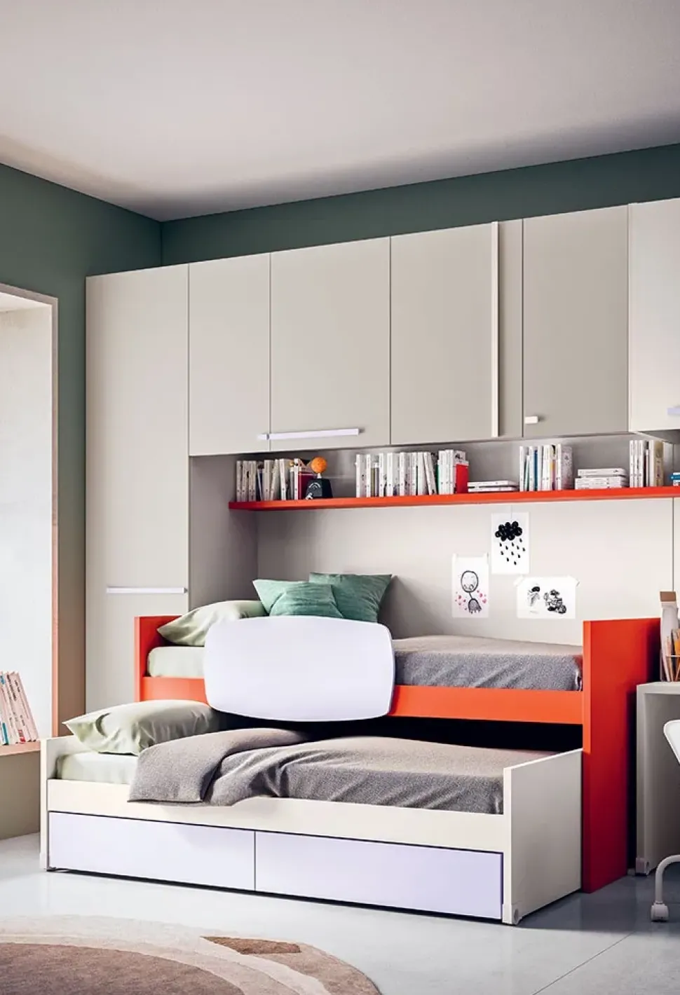 Cameretta Cameretta ponte di Clever in laminato opaco in Offerta Outlet