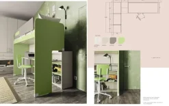 Cameretta Cameretta soppalco 8 San martino mobili con letto a soppalco a prezzo Outlet