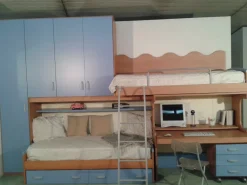 Cameretta Cameretta tagliabue  colore ciliegio chiaro e azzurro pervinca Tagliabue con letto a soppalco scontata