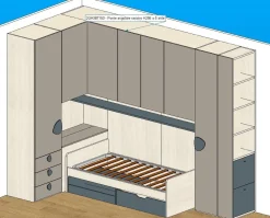 Cameretta Cameretta visone/petrolio Imab in legno in Offerta Outlet