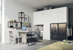 Cameretta Clever in OFFERTA OUTLET. Ante in vetro, design moderno.