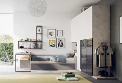 Cameretta Clever in OFFERTA OUTLET. Ante in vetro, design moderno.