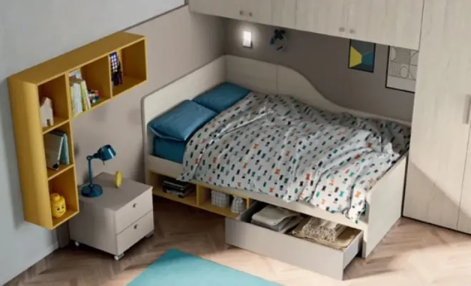 Cameretta Comp.32 Mistral con letto a terra in offerta