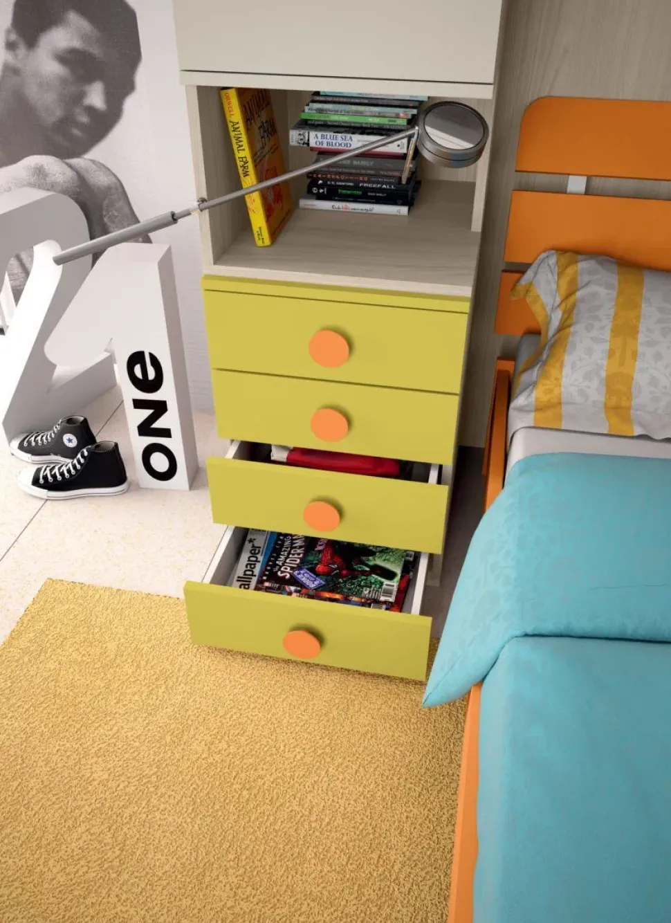 Cameretta Composizione 20 San martino mobili in laccato opaco a prezzo Outlet