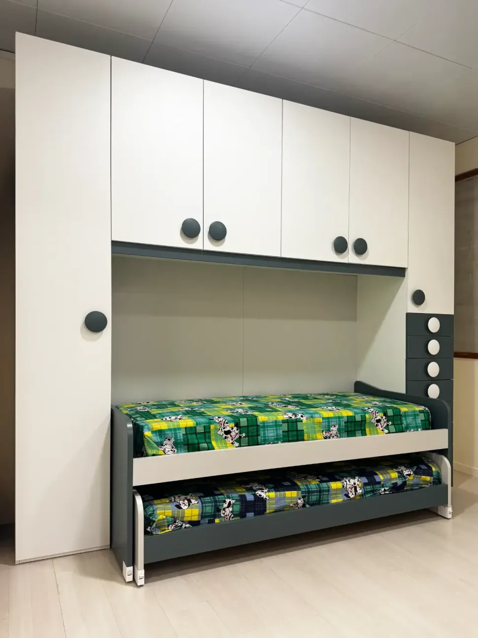 Cameretta Composizione t01 Artigianale in laminato materico a prezzo Outlet