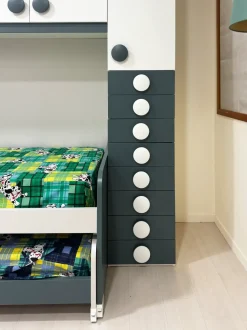 Cameretta Composizione t01 Artigianale in laminato materico a prezzo Outlet