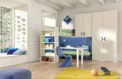 CAMERETTA Corazzin Cameretta con letti-soppalco-angolare mod.leonardo -promo-sconto 30% SCONTATA a PREZZI OUTLET