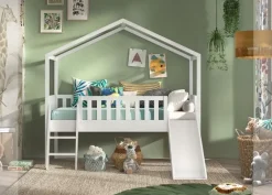 Cameretta Dallas housebed Artigianale in laccato opaco a prezzo scontato