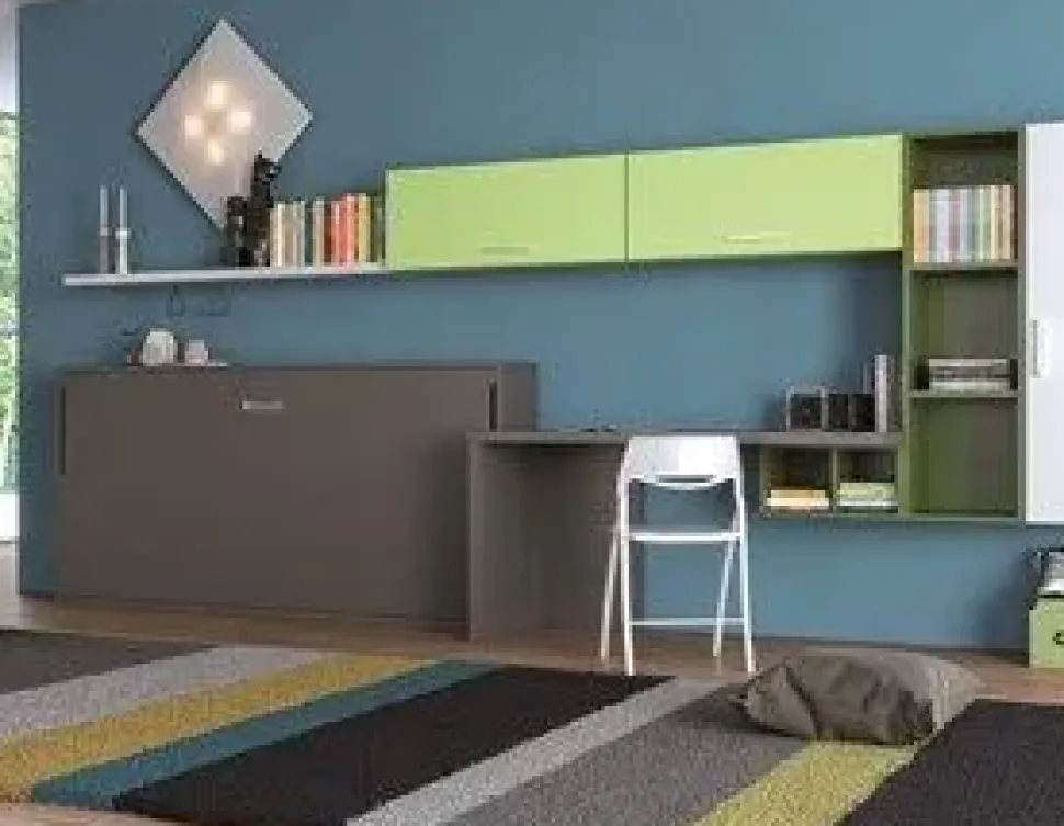 Cameretta Desk Artigianale in laminato materico in Offerta Outlet