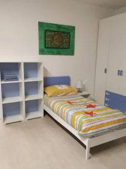 Cameretta Fantasy Zg Mobili: bianco/azzurro, letto a terra scontato!