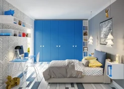 Cameretta in laccato opaco Cameretta  completa con letto imbottito di giessegi scontata del 40% Giessegi scontata a PREZZI OUTLET