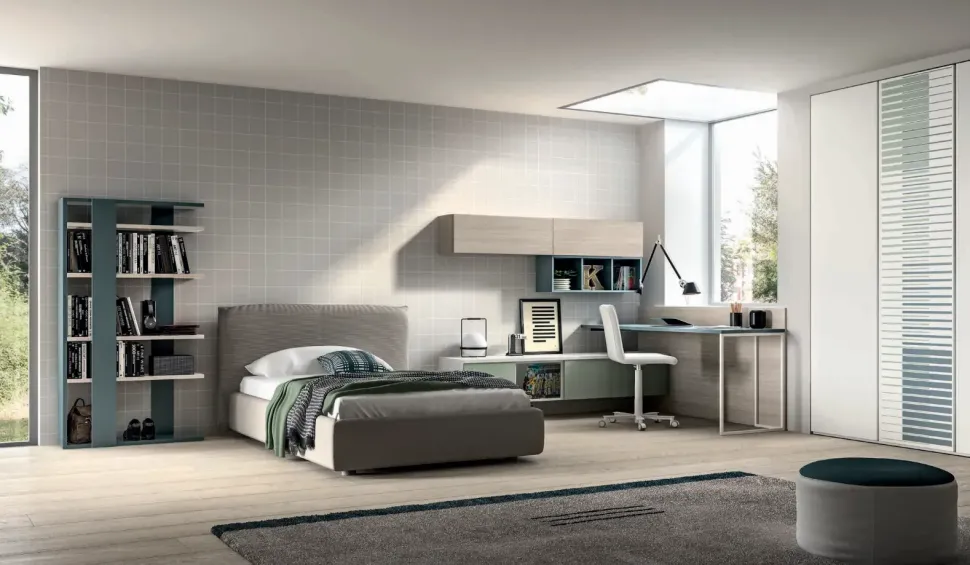 Cameretta in laminato materico燴ara 101 Md work scontata a PREZZI OUTLET