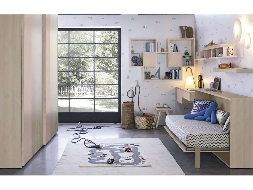 Cameretta in laminato materico C129 Colombini casa scontata a PREZZI OUTLET