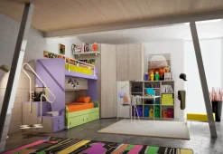 Cameretta in laminato materico Cameretta a soppalco 28 San martino mobili scontata a PREZZI OUTLET