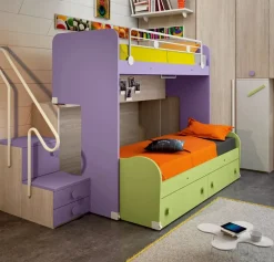 Cameretta in laminato materico Cameretta a soppalco 28 San martino mobili scontata a PREZZI OUTLET