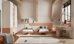 Cameretta in laminato materico Cameretta con armadio e spazio giorno Collezione esclusiva scontata a PREZZI OUTLET