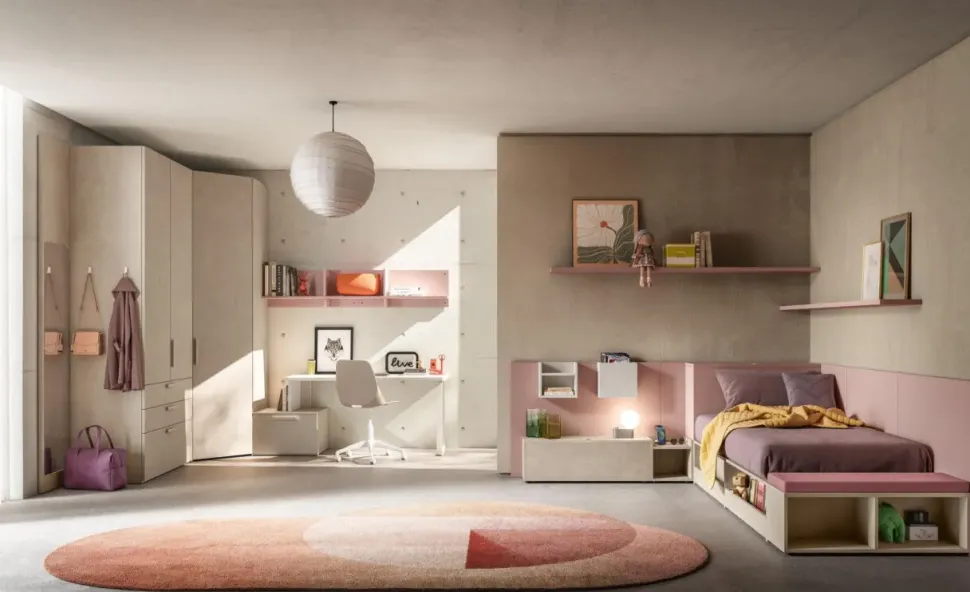 Cameretta in laminato opaco Cameretta letto a terra 26 Mistral scontata a PREZZI OUTLET