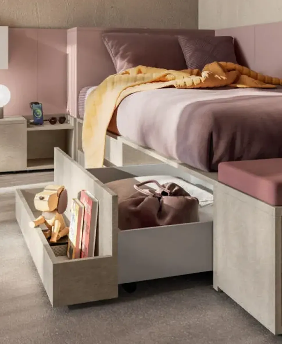 Cameretta in laminato opaco Cameretta letto a terra 26 Mistral scontata a PREZZI OUTLET