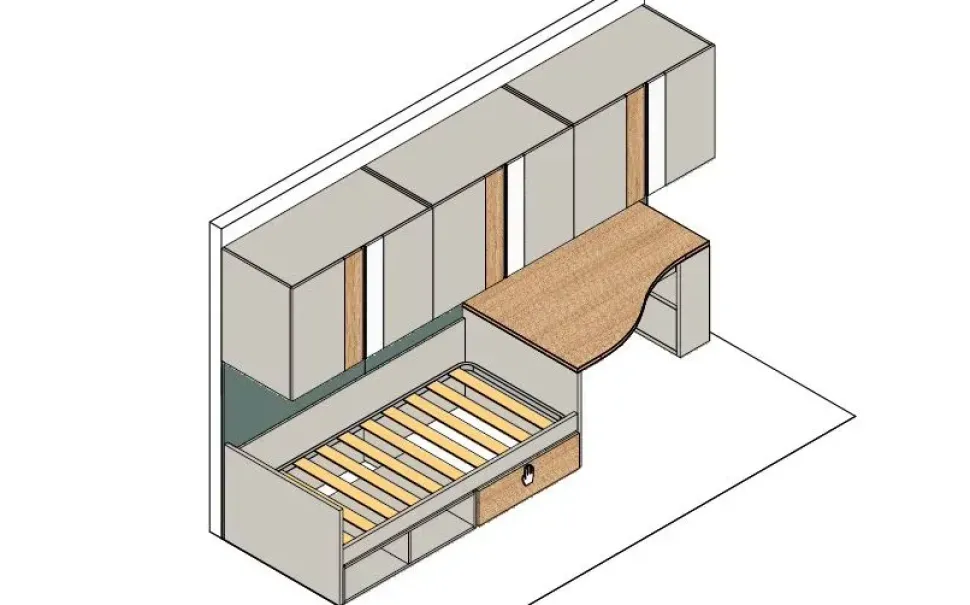 Cameretta in laminato opaco Cameretta mistral ponte Mistral scontata a PREZZI OUTLET