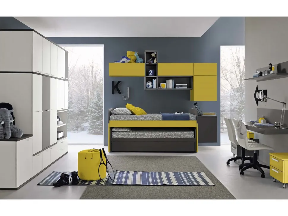 Cameretta in laminato opaco C133 Colombini casa scontata a PREZZI OUTLET