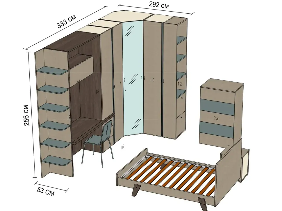 Cameretta in laminato opaco Jazz 90 Imab scontata a PREZZI OUTLET