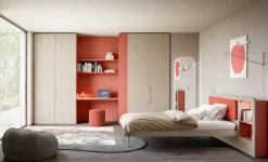 Cameretta in laminato opaco Cameretta letto a terra 02 Mistral scontata a PREZZI OUTLET