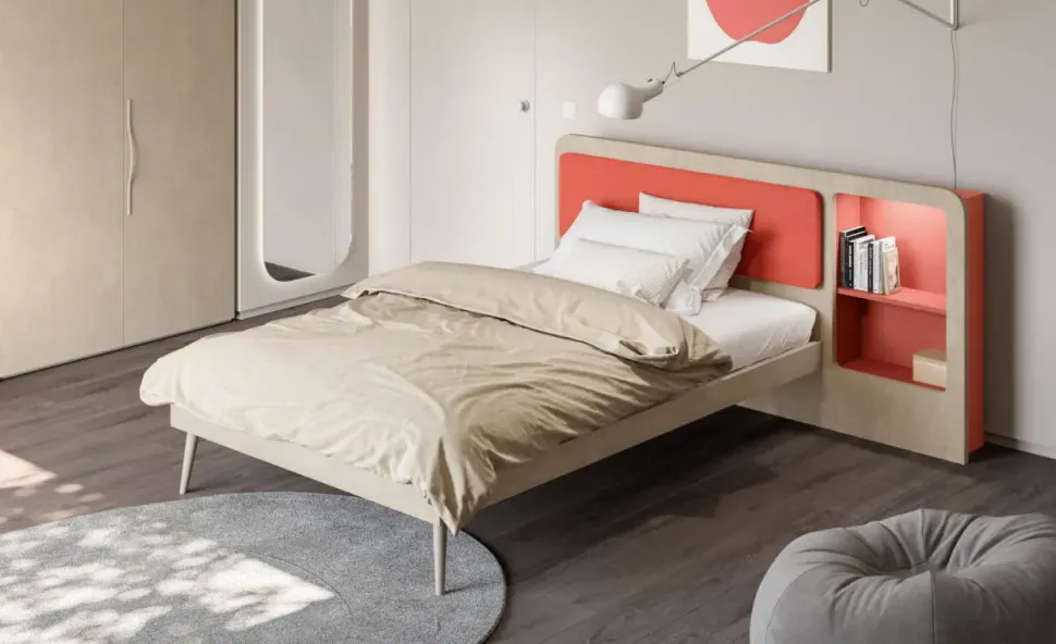 Cameretta in laminato opaco Cameretta letto a terra 02 Mistral scontata a PREZZI OUTLET