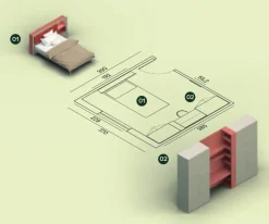 Cameretta in laminato opaco Cameretta letto a terra 02 Mistral scontata a PREZZI OUTLET