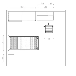 Cameretta in laminato opaco Cameretta moretti blu Moretti compact scontata a PREZZI OUTLET