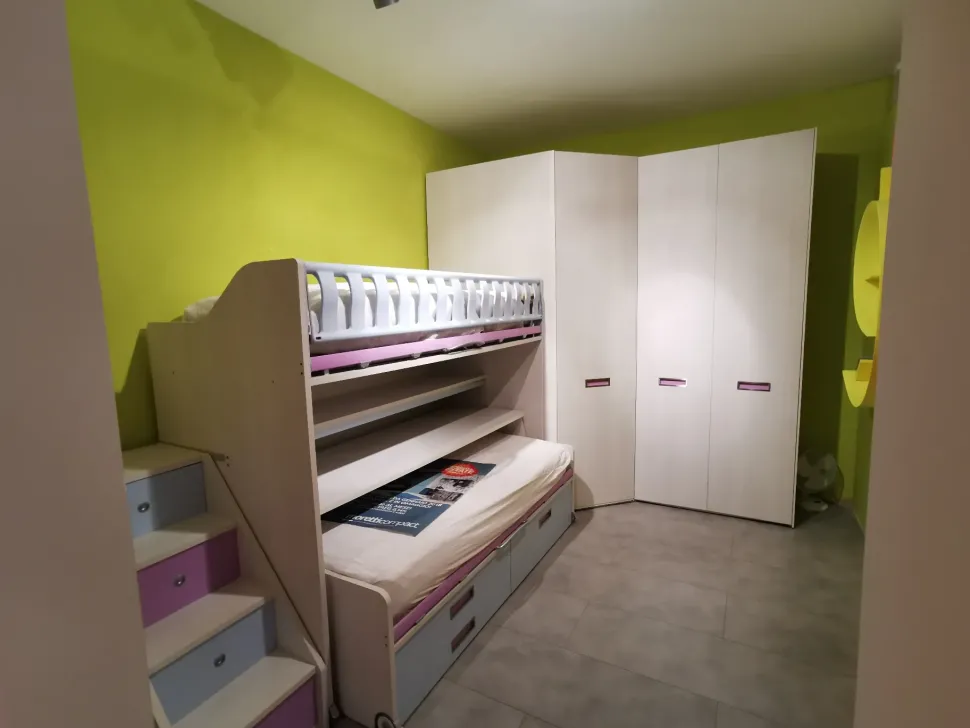 Cameretta Kids Moretti compact con letto a castello scorrevole in offerta