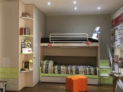 Cameretta Luna/cubo Doimo cityline con letto a soppalco scorrevole scontata