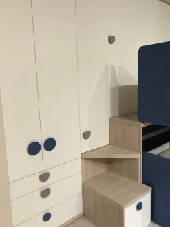 Cameretta Merlino Doimo cityline con letto a soppalco scorrevole in Offerta Outlet