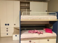 Cameretta Merlino Doimo cityline con letto a soppalco scorrevole in Offerta Outlet