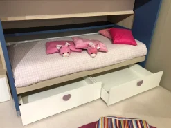 Cameretta Merlino Doimo cityline con letto a soppalco scorrevole in Offerta Outlet