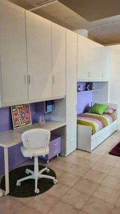 Cameretta Oliver  Zg mobili con letto a terra a prezzo Outlet