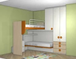 Cameretta Qik aramis Doimo cityline con letto a soppalco scontata