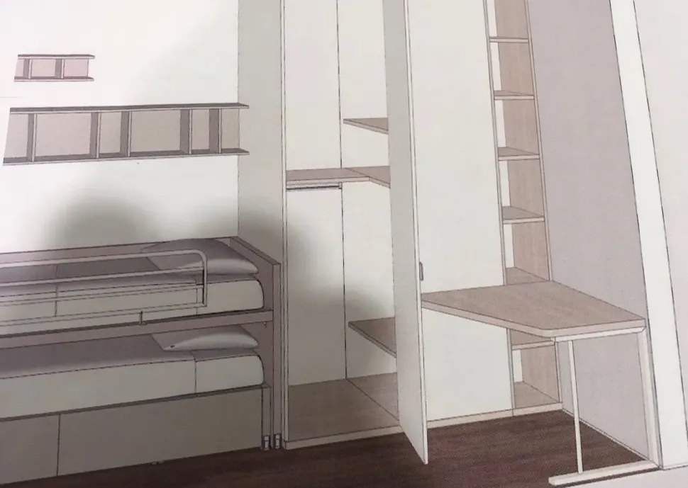 Cameretta Qik Doimo cityline con letto a soppalco scontata