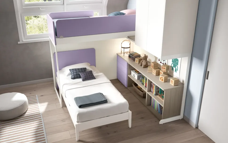 Cameretta Room169 Collezione esclusiva con letto a soppalco in offerta