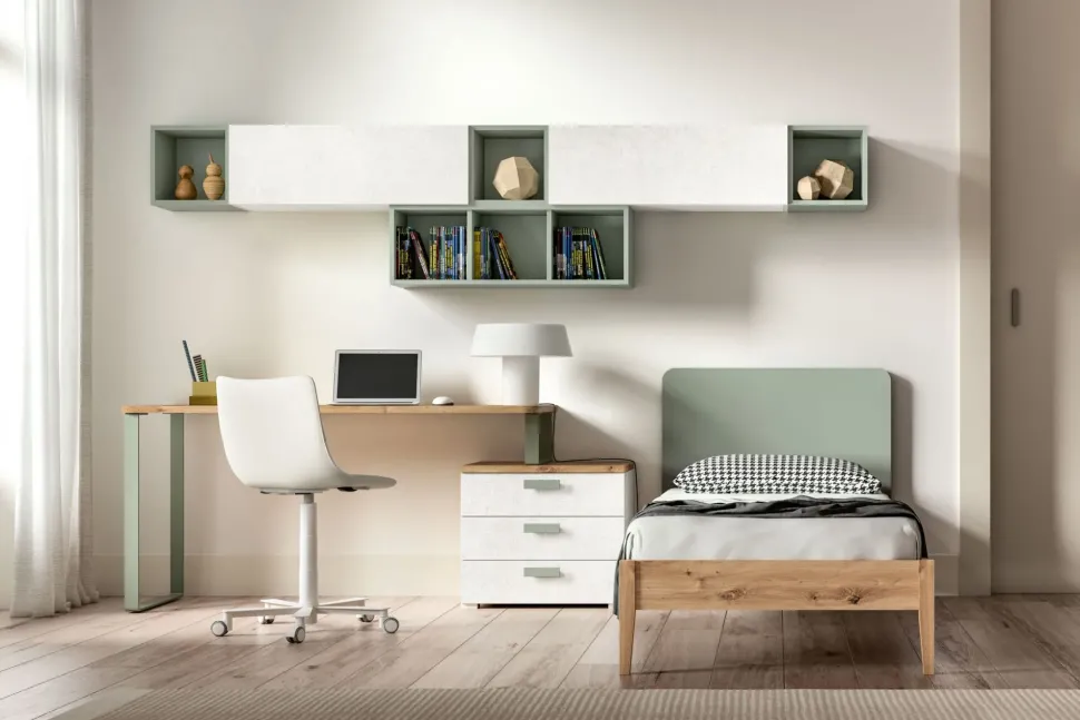 Cameretta Room128 Zg mobili con letto a terra in Offerta Outlet