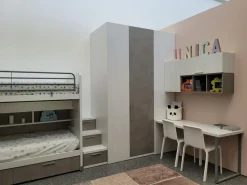 Cameretta Roy e kubo Doimo cityline con letto a castello scorrevole a prezzo Outlet