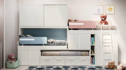 Cameretta Smart junior 42 San martino mobili con letto a soppalco scorrevole in offerta