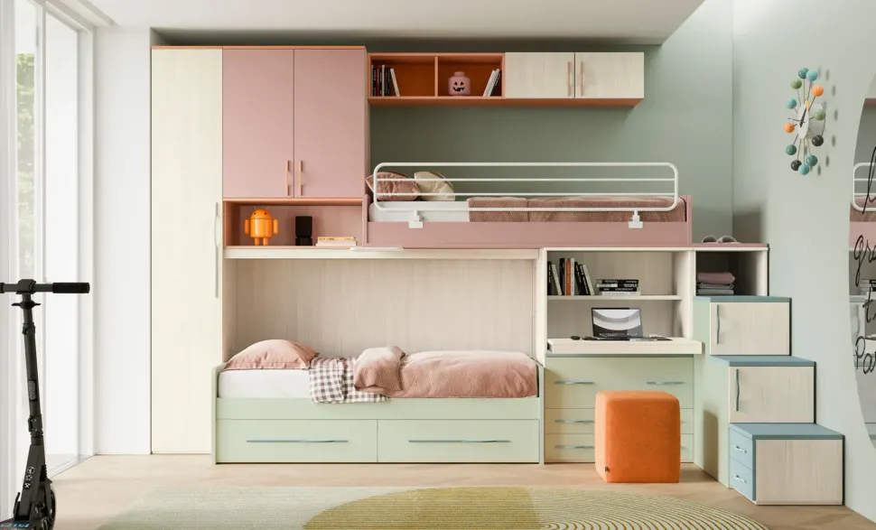 Cameretta Smart San martino mobili in laminato materico a prezzo Outlet