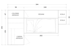 Cameretta Soppalco merlino Dielle con letto a soppalco a prezzo Outlet