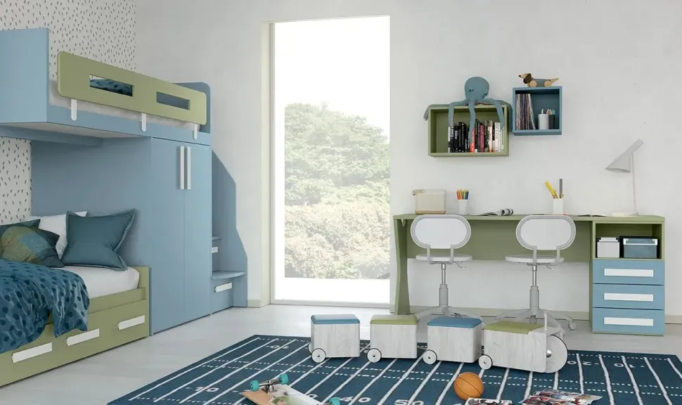 Cameretta Volo c315 Colombini casa con letto a soppalco scontata