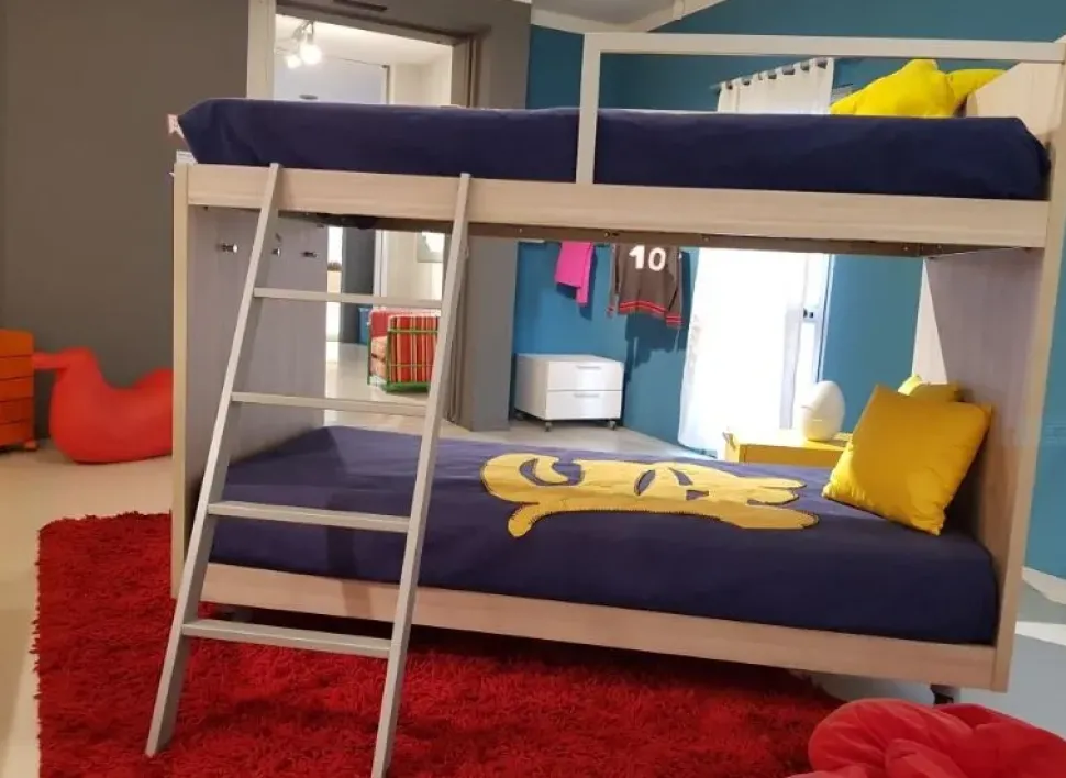 Cameretta 1x2 Erba mobili con letto a castello scontata